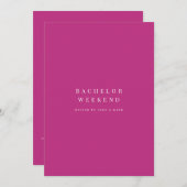 Script Magenta Bachelor Weekend Uitnodiging (Voorkant / Achterkant)