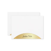 Script main Monogramme Modèle Faux Gold Élégant (Devant/Arrière en situation)