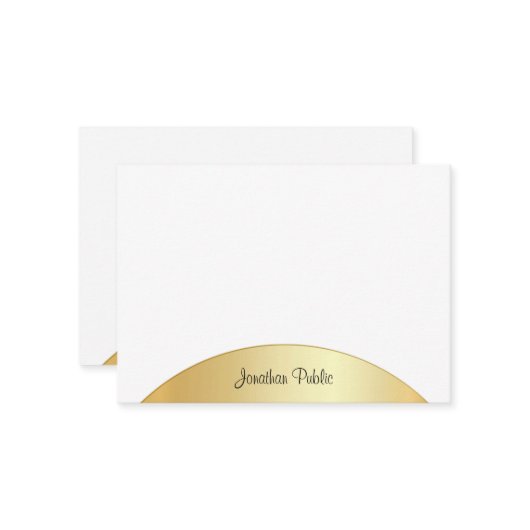 Script main Monogramme Modèle Faux Gold Élégant (Devant/Arrière en situation)