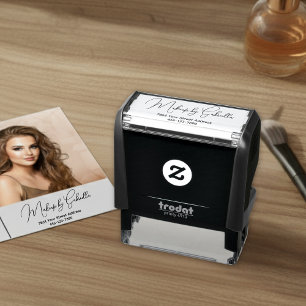 Script Make-up Studio Naam Retouradres Telefoon Zelfinktende Stempel