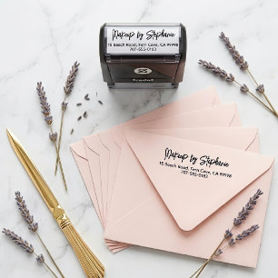 Script Make-up Studio Naam Retouradres Telefoon Zelfinktende Stempel