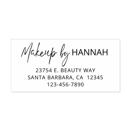 Script Make-up Studio Naam Retouradres Zelfinktende Stempel (Design)