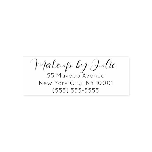 Script Make-up Studio Naam Retouradres Zelfinktende Stempel (Design)