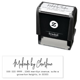Script Makeup Studio Name Return Address Phone Zelfinktende Stempel