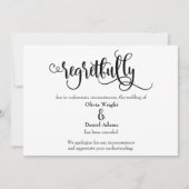 Script malheureusement annulé Mariage Faire-part (Devant)