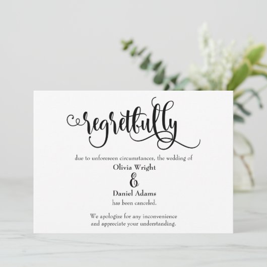 Script malheureusement annulé Mariage Faire-part (Debout devant)