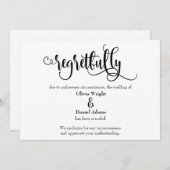 Script malheureusement annulé Mariage Faire-part (Devant / Derrière)