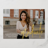 Script manuscrit 2 Faire-part de diplôme photo (Recto)