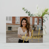 Script manuscrit 2 Faire-part de diplôme photo (Debout devant)