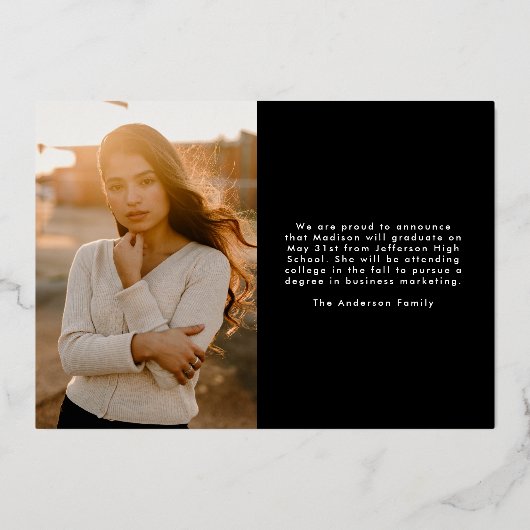 Script manuscrit 2 Faire-part de diplôme photo (Verso)