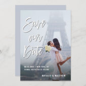 Script manuscrit blanc Enregistrer notre Carte pho (Devant / Derrière)