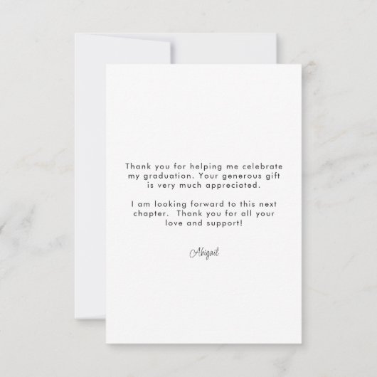 Script manuscrit Carte de remerciements d'obtentio (Dos)