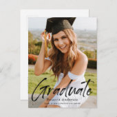 Script manuscrit Faire-part d'obtention d'un diplô (Devant / Derrière)