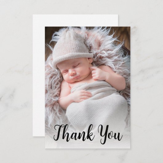 Script manuscrit Faire-part photo bébé (Devant / Derrière)