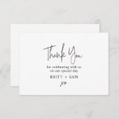 Script manuscrit minimaliste de Merci Mariage (Devant / Derrière)