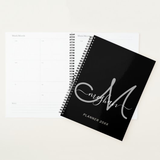 Script manuscrit moderne noir gris Monogramme 2022 (Devant avec enveloppe)