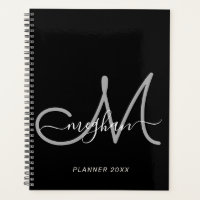 Script manuscrit moderne noir gris Monogramme 2022