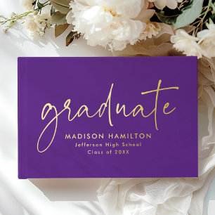Script manuscrit moderne Purple Photo Graduation