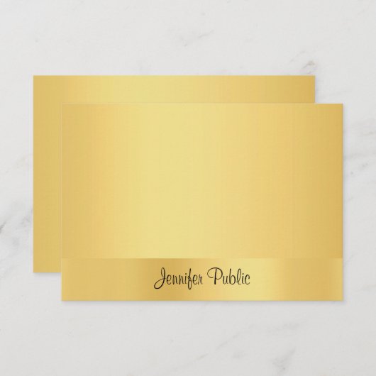 Script manuscrit or tendance Élégant Modèle (Devant / Derrière)