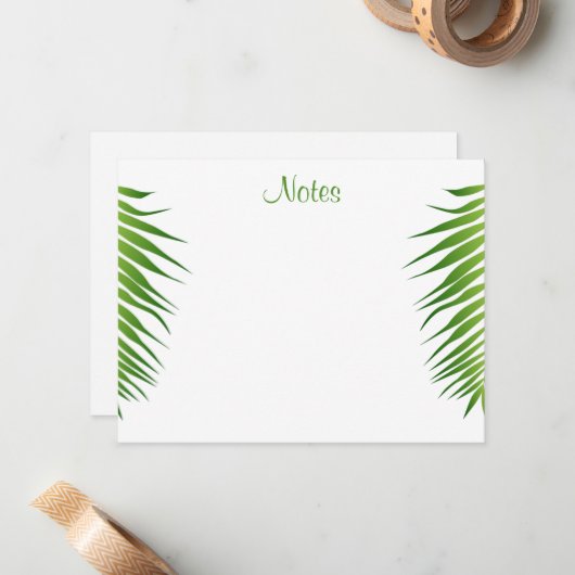 Script manuscrit Palm Feuille Modèle Floral (Devant/Arrière en situation)