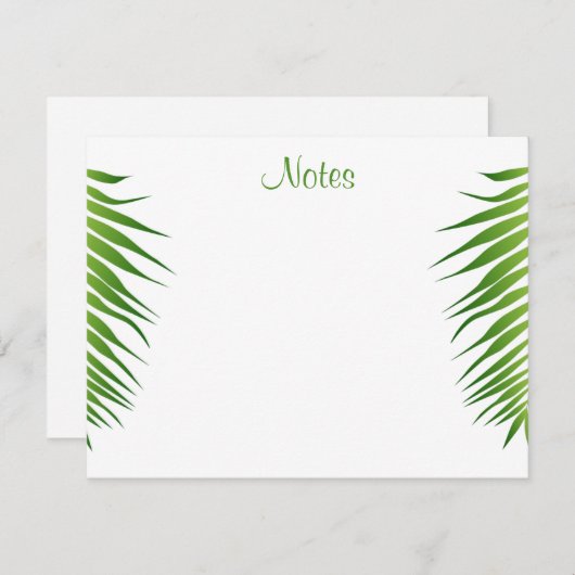 Script manuscrit Palm Feuille Modèle Floral (Devant / Derrière)