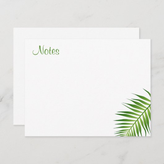 Script manuscrit Palm Feuille Modèle Floral (Devant / Derrière)