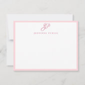 Script manuscrit rose Monogramme Modèle simple (Devant)