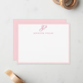 Script manuscrit rose Monogramme Modèle simple (Devant/Arrière en situation)