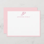 Script manuscrit rose Monogramme Modèle simple (Devant / Derrière)