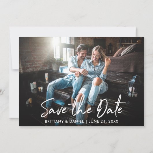 Script manuscrit tendance Enregistrer le Carte pho (Devant)