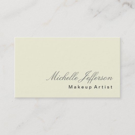 Script maquillage Carte de visite beige (Devant)