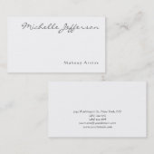 Script maquillage noir blanc Carte de visite (Devant / Derrière)