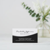 Script maquillage noir blanc Carte de visite (Debout devant)