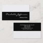Script maquillage noir blanc Carte de visite (Devant / Derrière)