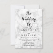 Script Marbre blanc moderne| Faire-part de mariage (Devant)