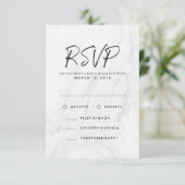 Script Marbre blanc moderne | Menu Mariage RSVP (Debout devant)
