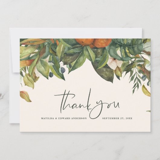 Script mariage élégant merci agrumes botanique (Devant)