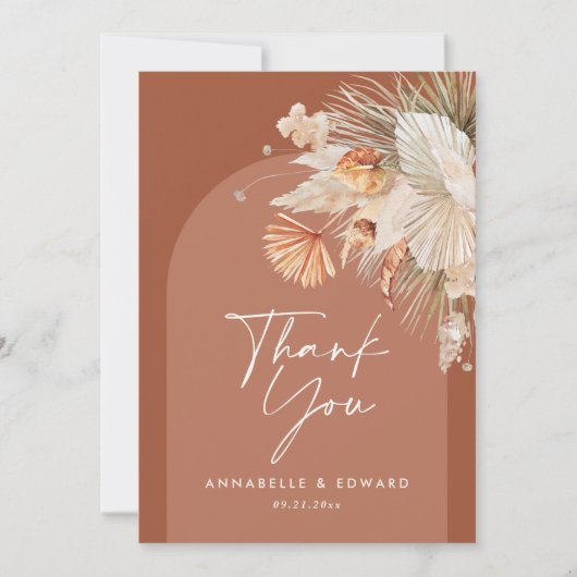 Script mariage élégant merci teracotta moderne (Devant)