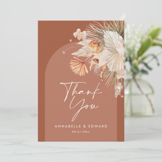 Script mariage élégant merci teracotta moderne (Debout devant)