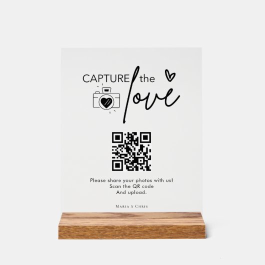 Script Mariage moderne Capture Le code QR d'amour (Recto)