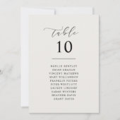 Script Mariage Numéro de table Carte de réception (Devant)