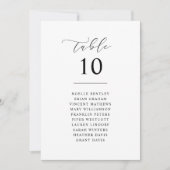 Script Mariage Numéro de table Carte de réception (Devant)