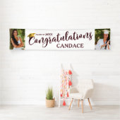 Script Maroon CONGRATULATIONS Photo Afstuderen Spandoek (Insitu)