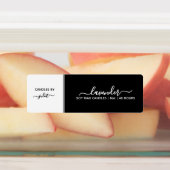 Script Medium dun zwart-wit kaarsenetiket Labels (Aangebracht)