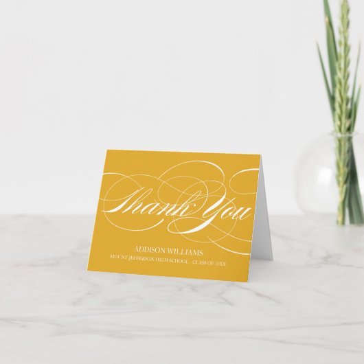 SCRIPT MERCI | CARTE DE REMERCIEMENTS DE DIPLÔME (Devant)