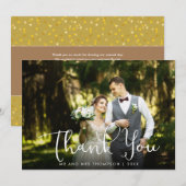 Script Merci Cœurs Dorés Photo De Mariage (Devant / Derrière)