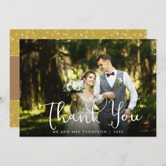 Script Merci Gold Hearts Mariage photo (Devant / Derrière)