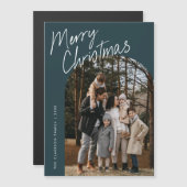 Script Merry Christmas Arch Foto Magnetische Kaart (Voorkant / Achterkant)