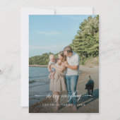 Script Merry Everything Coastal Kerstfoto Feestdagenkaart (Voorkant)