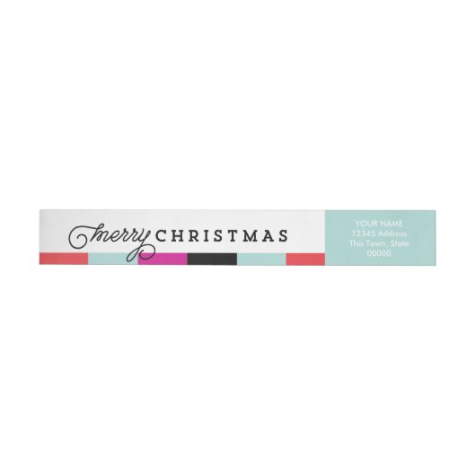 Script Merry kerst | Omslag rond retourlabel (Individueel)